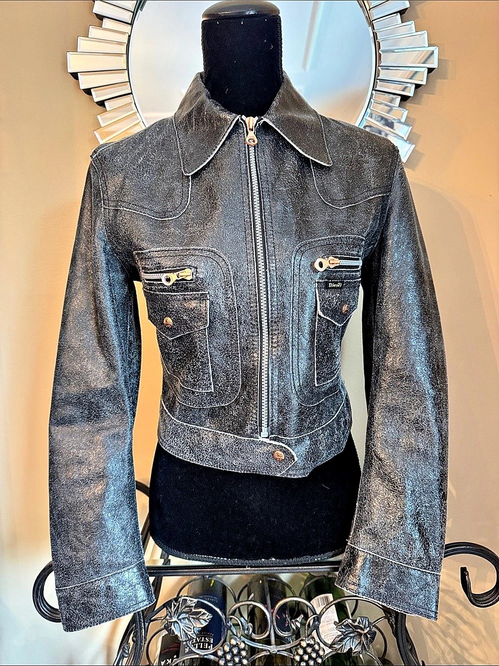 Diesel Women's Leather Jacket Size Small